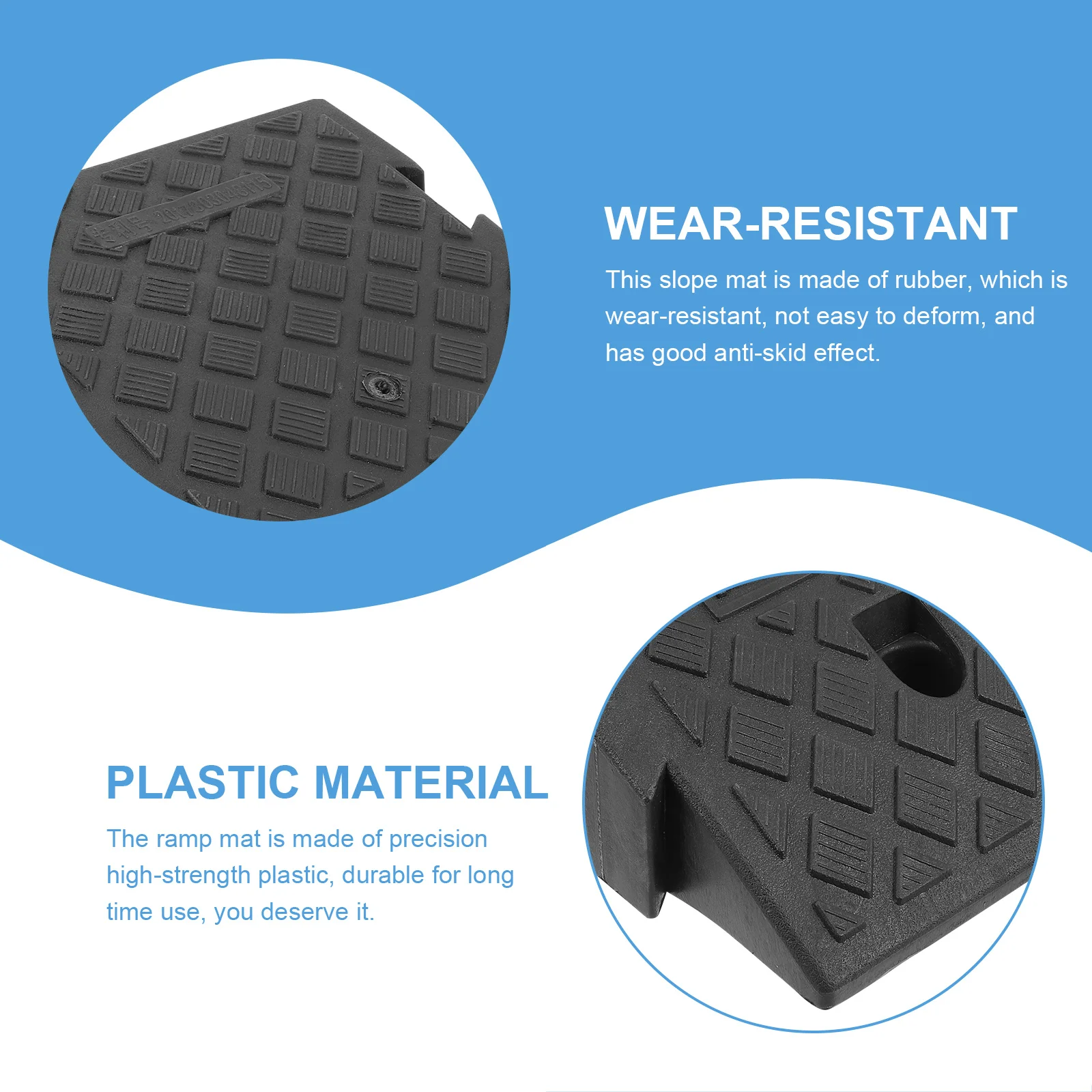 

Plastic Slope Ramp Pad Outdoor Use Lightweight Non-Slip Diamond Texture Car Curb Ramp Mat For Driveway Garage Motorcycle