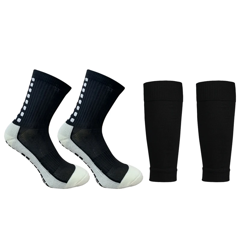 A Set High Elasticity Football Shin Guards Sleeve  Adults Kids Sports Legging Cover Outdoor Protection Gear Nop Slip Soccer Sock