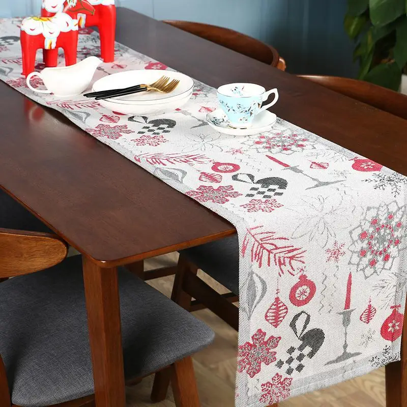 Chinesischer Jacquard GuoFeng Festivals Tischläufer Frühlingsfest Neujahr Polyester Jacquard Urlaub Esstisch Dekor