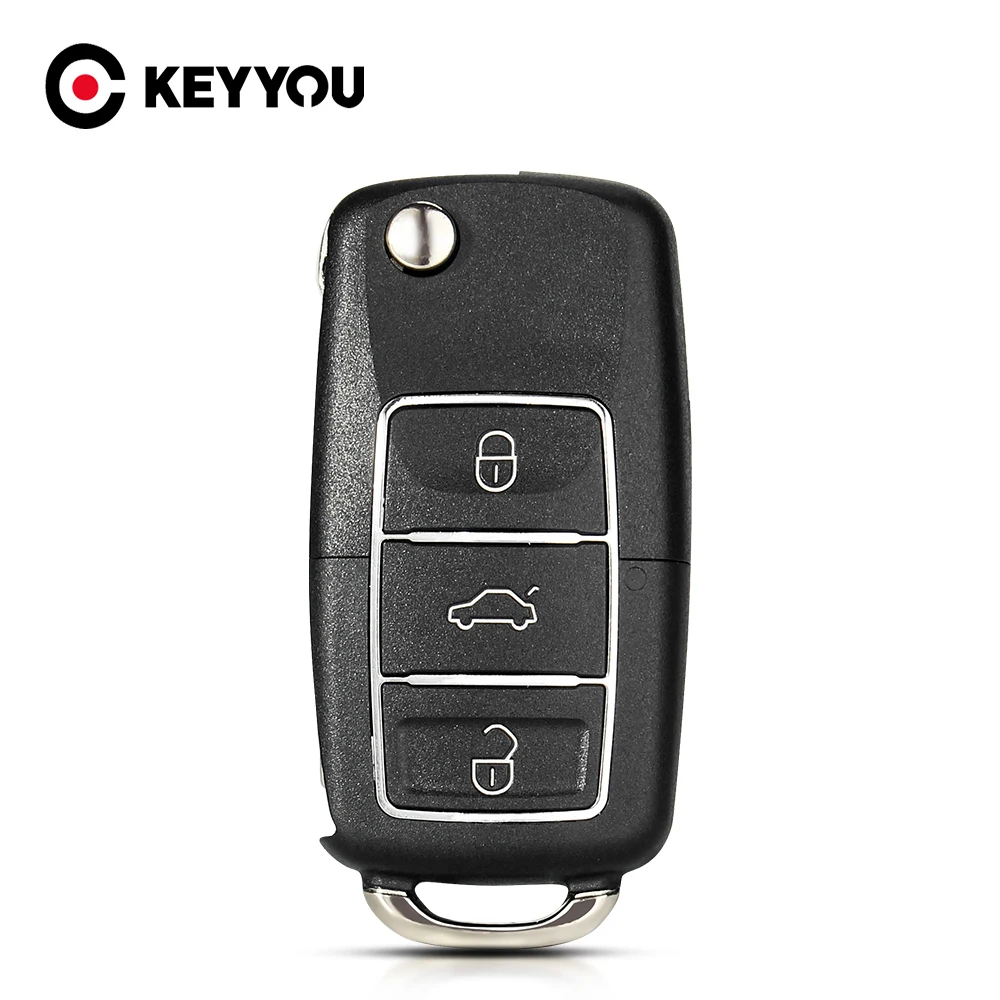 

KEYYOU чехол с откидной крышкой для дистанционного ключа автомобиля для VW Volkswagen MK4 Bora Golf 4 5 6 Passat Polo Bora Touran без лезвия