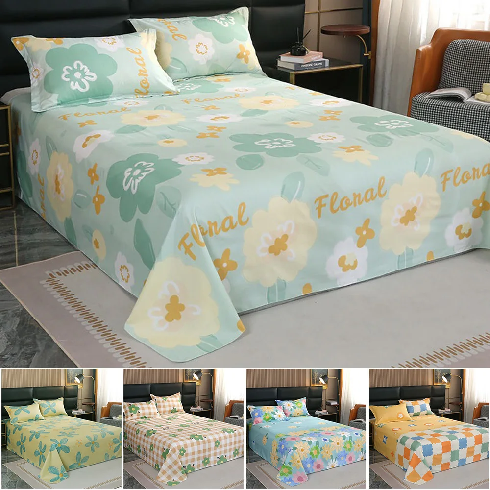 

Bedsheet Skin Friendly Comfortable Single or Double Person Student Dormitory Home Use 1.2/1.5/1.8/2.0meter Bedding Bed Sheet Set