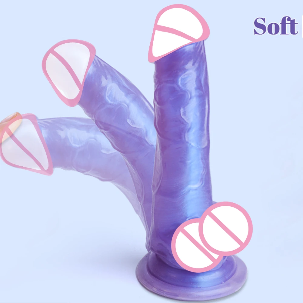 6.7 inch Realistic Penis for Beginners Small Jelly Dildo with Suction Cup Sex Toys for Women Lifelike Dong for Vaginal Anal Sex