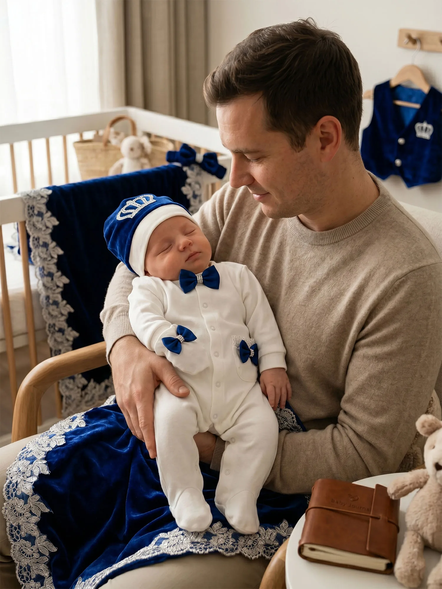 ensemble-de-5-pieces-pour-bapteme-de-bebe-garcon-prince-combinaison-a-pieds-en-velours-bleu-royal-avec-couronne-prestige-absolu