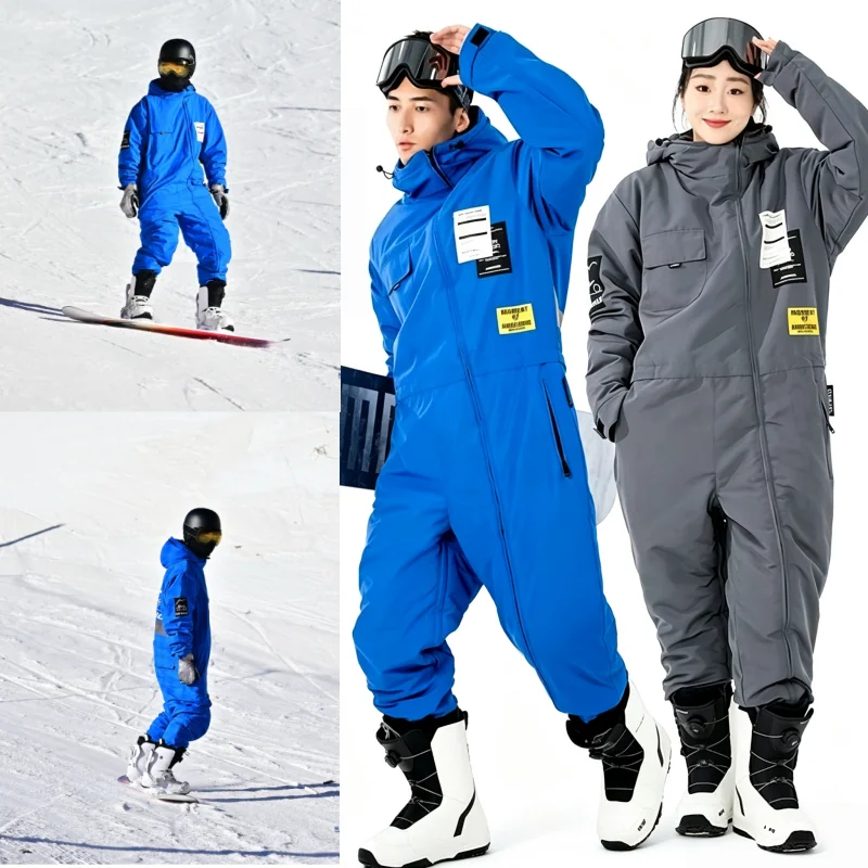 Unisex winter mono suit, cold resistant, waterproof and windproof, ideal for skiing, snowboarding and outdoor fishing