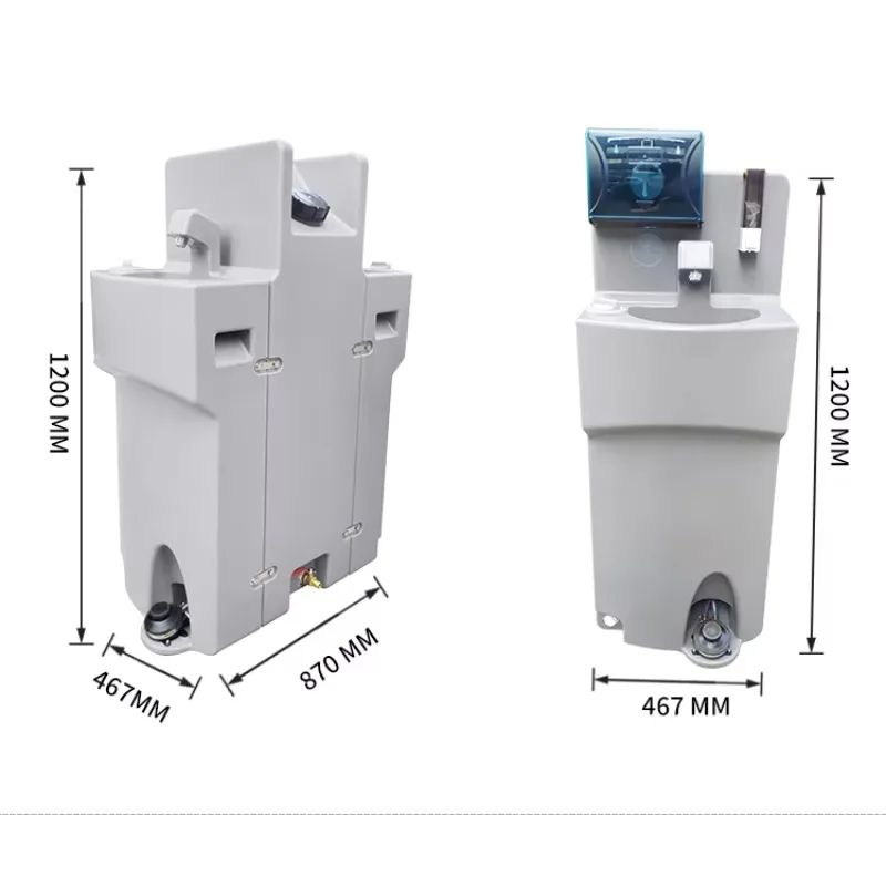 High Density Polyethylene Foot Operated Portable Washstand Wheeled Mobile Sink Station Portable Outdoor Sink
