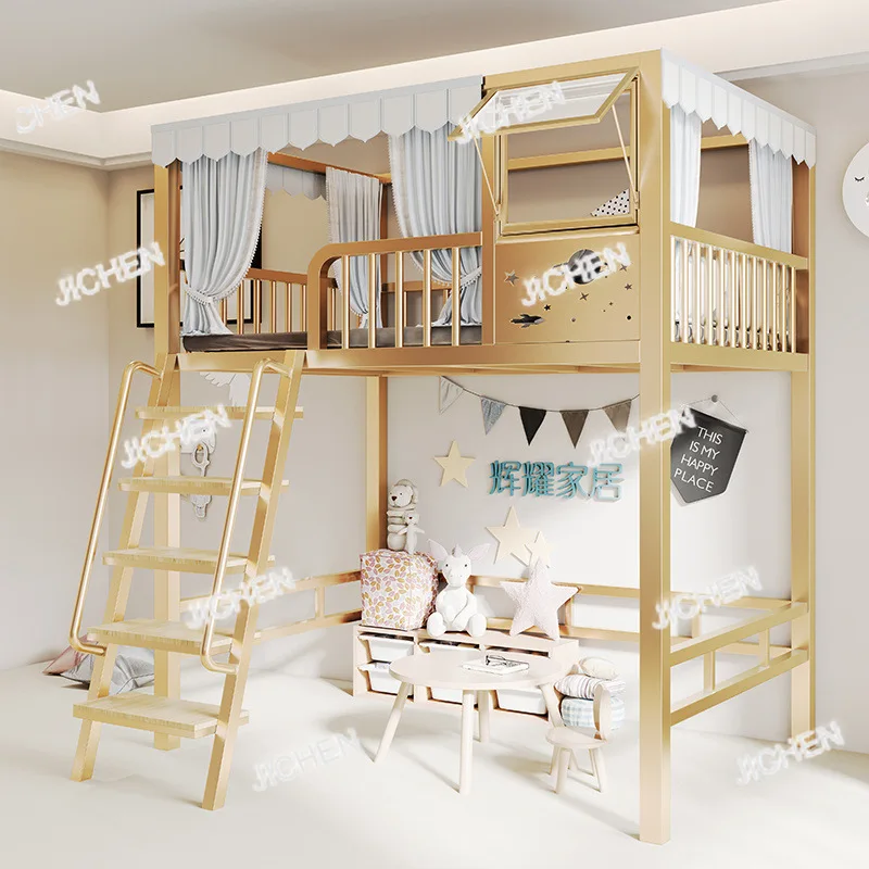 

Квартира JC, односпальная двуспальная кровать, кровать с железным каркасом, высокая и низкая железная домашняя двухъярусная детская приподнятая пустая кровать