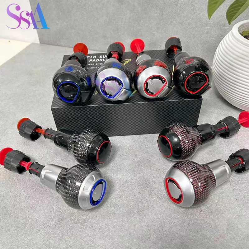 

Подходит для Audi A3 A4 A5 A7 S3 RS3 RS6 красный синий шелковый рычаг переключения передач из углеродного волокна