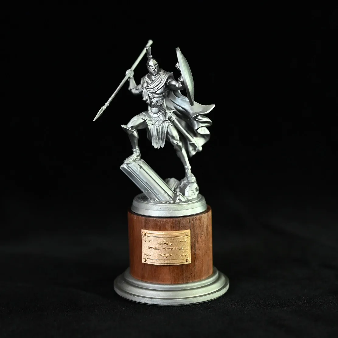 Handcrafted Epoxy Resin Spartan Warrior 95mm - Desk Figurine for Home Office Decoration