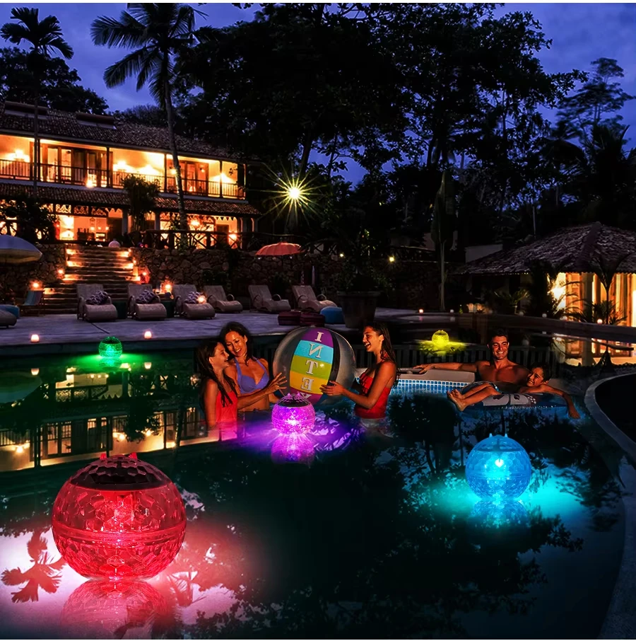 Solar Powered Water Float Light Pond Floating Lamp Magic Ball Light Garden Color Changing Decoration Lighting For Pool Tree   5.