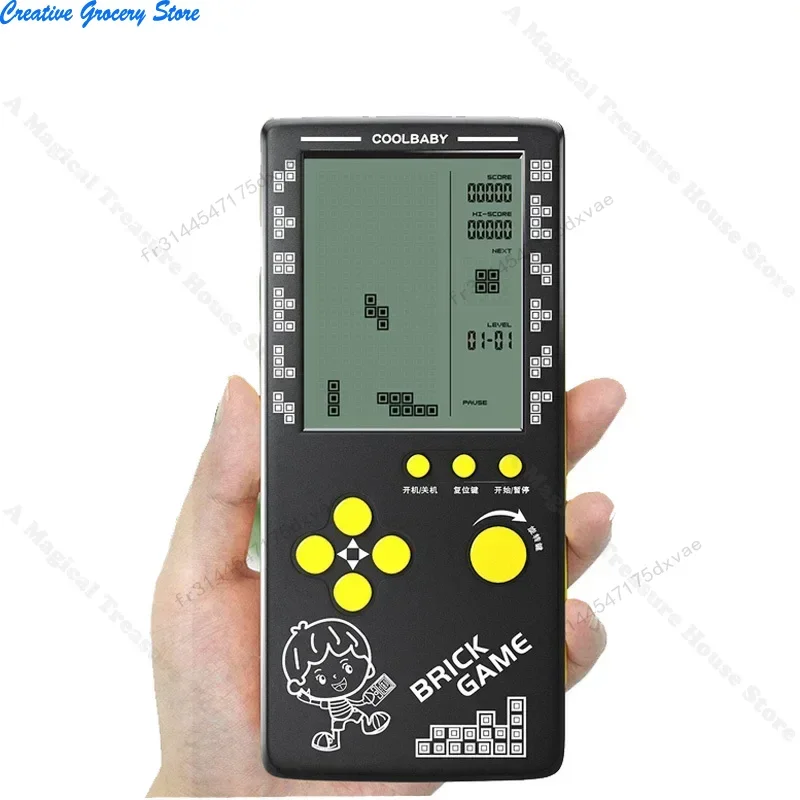 2025 ألعاب ريترو محمولة لوحدة التحكم تتريس 4.1 بوصة شاشة كبيرة للأطفال وحدة تحكم ألعاب الجيب الحنين ألعاب أطفال #1