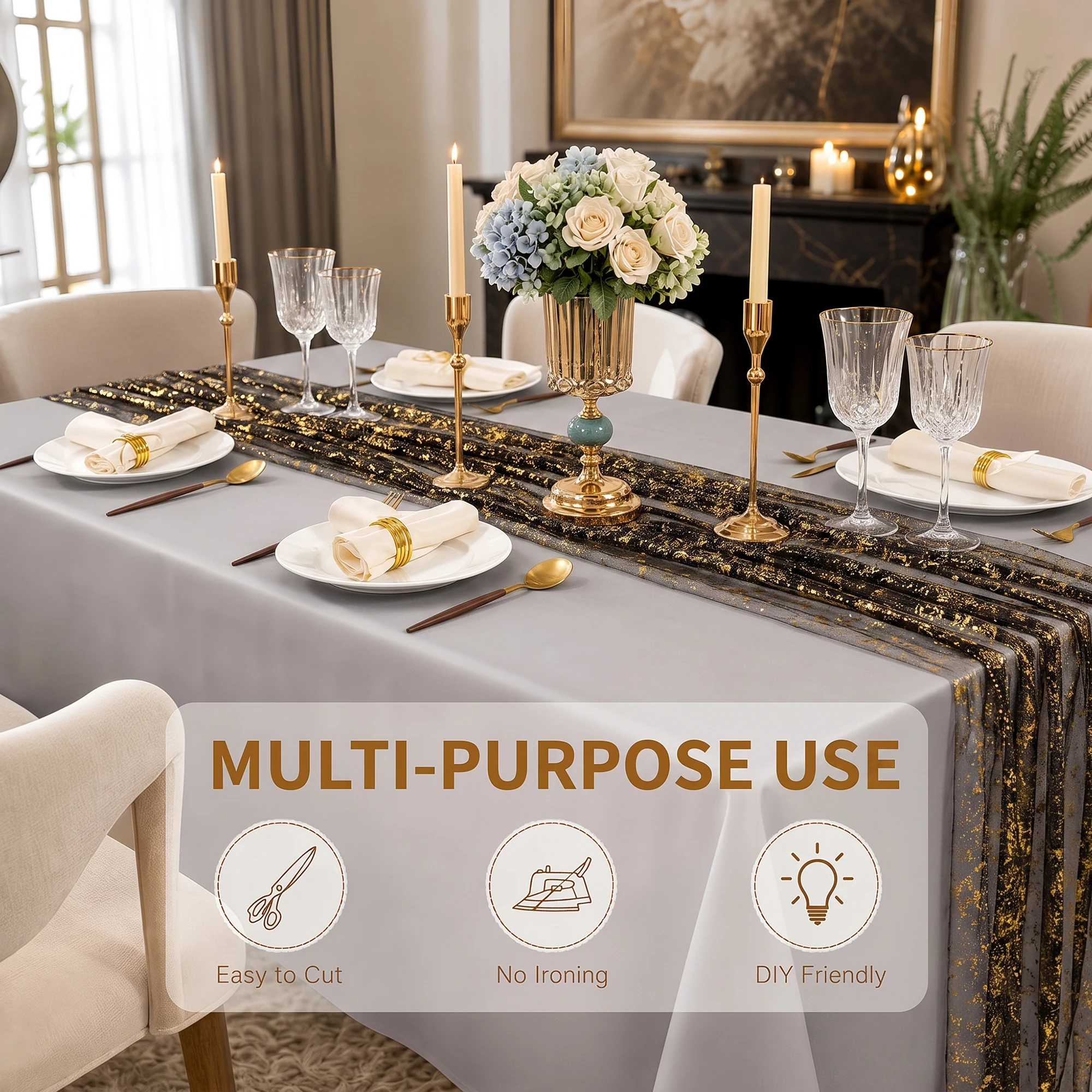 10 Pack Gold Table Runner, 28