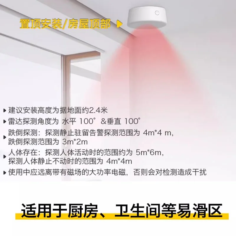 60G millimeter wave radar fall alarm breathing intelligent detection human presence sensor
