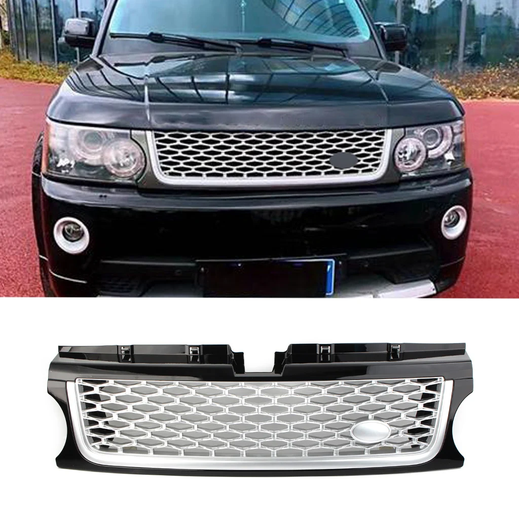 

ABS Car Front Bumper Mesh Grille Upper Grill For Land Rover Range Rover Sport 2010 2011 2012 2013 with Logo Car Accessories