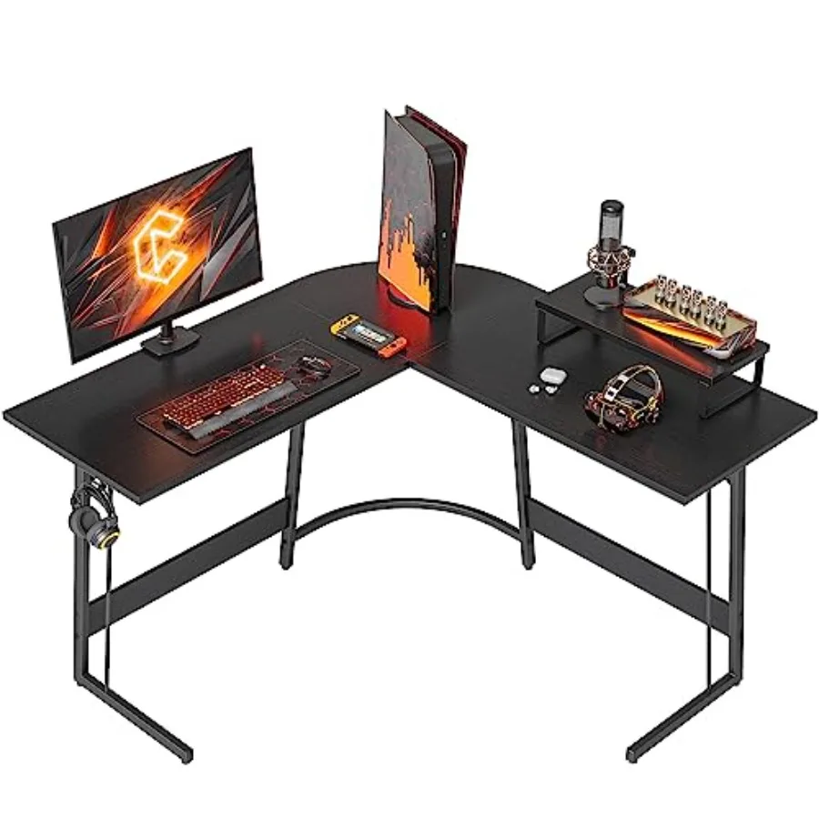 

L Shaped Gaming Desk Computer Office Desk 47 inch Corner Desk with Large Monitor Stand for Home Office Study Writing Workstatio
