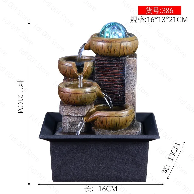 4 Level Tabletop Waterfall Fountain with LED Lights and River Rocks Indoor Meditation Fountain Office Home Relax