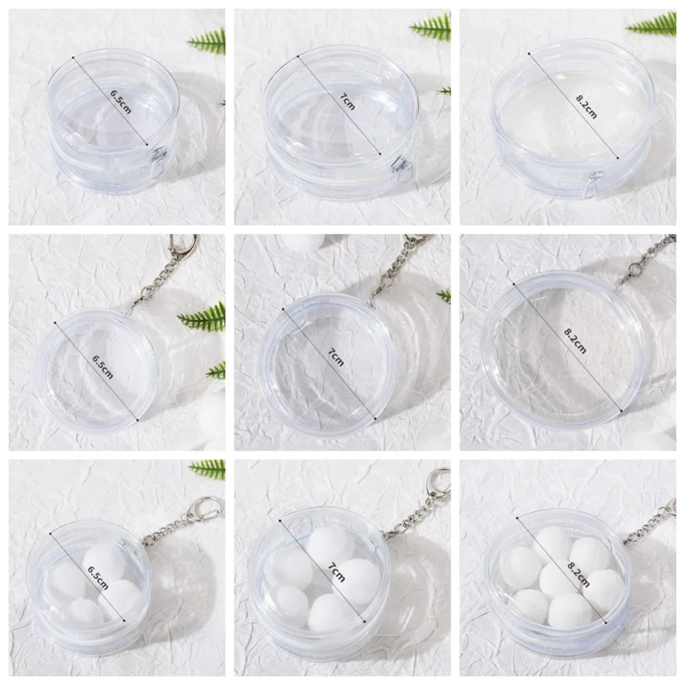 Badge Display Anime Badge Display Bag Protection Case with Keyring Round Badge Storage Pouch Round PVC Clear Outdoor Bag