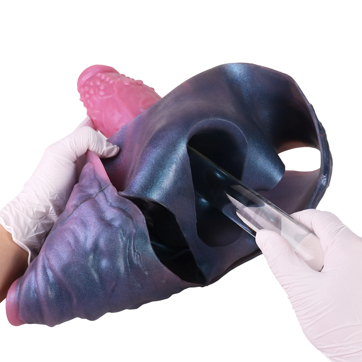 NNSX الوردي سيليكون السراويل مع القضيب كم الديك توسيع يمكن ارتداؤها جوفاء واقعية دسار ذكر الاستمناء 18 الجنس لعب للرجال #1