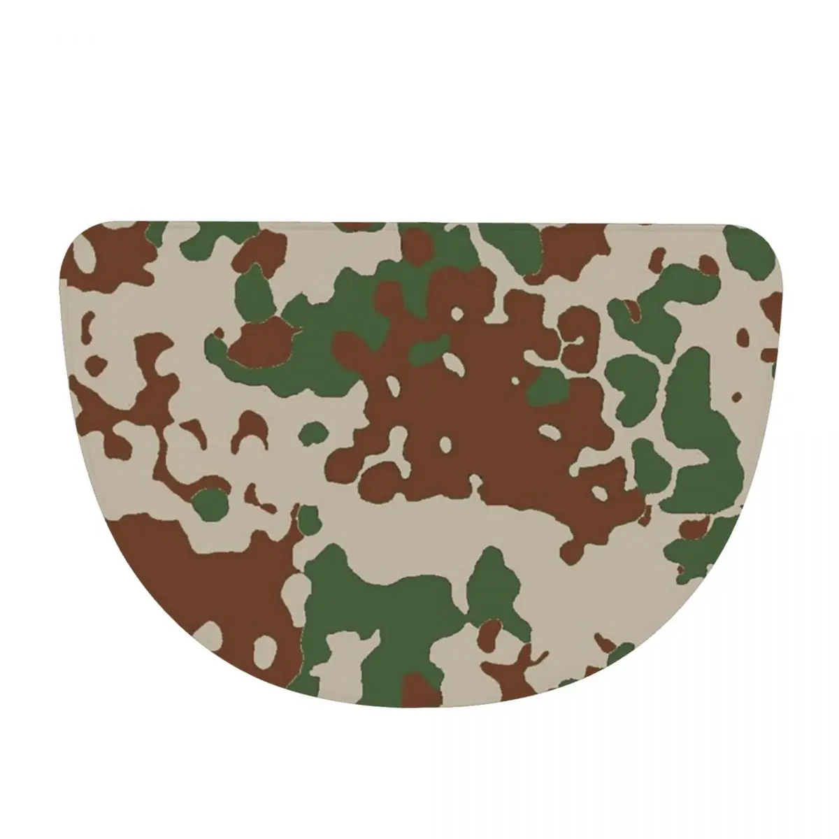 Russian Woodland Camouflage Soft Flannel Half Round Doormat Non Slip Bathroom Mat Absorbent Floor Carpet for Laundry Room