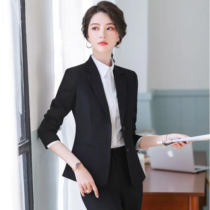 

Ele женский костюм Jaet, официальная спецодежда, профессиональный внешний вид, весна-осень, новый карьерный топ небольшого размера