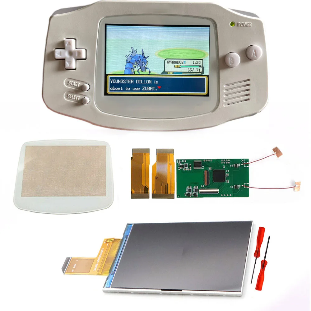 

GBA v5 IPS LCD Replacements Screen Housing White Shell New 3.0 inch Drop in Spares Kits for Gameboy Advance Console Repair