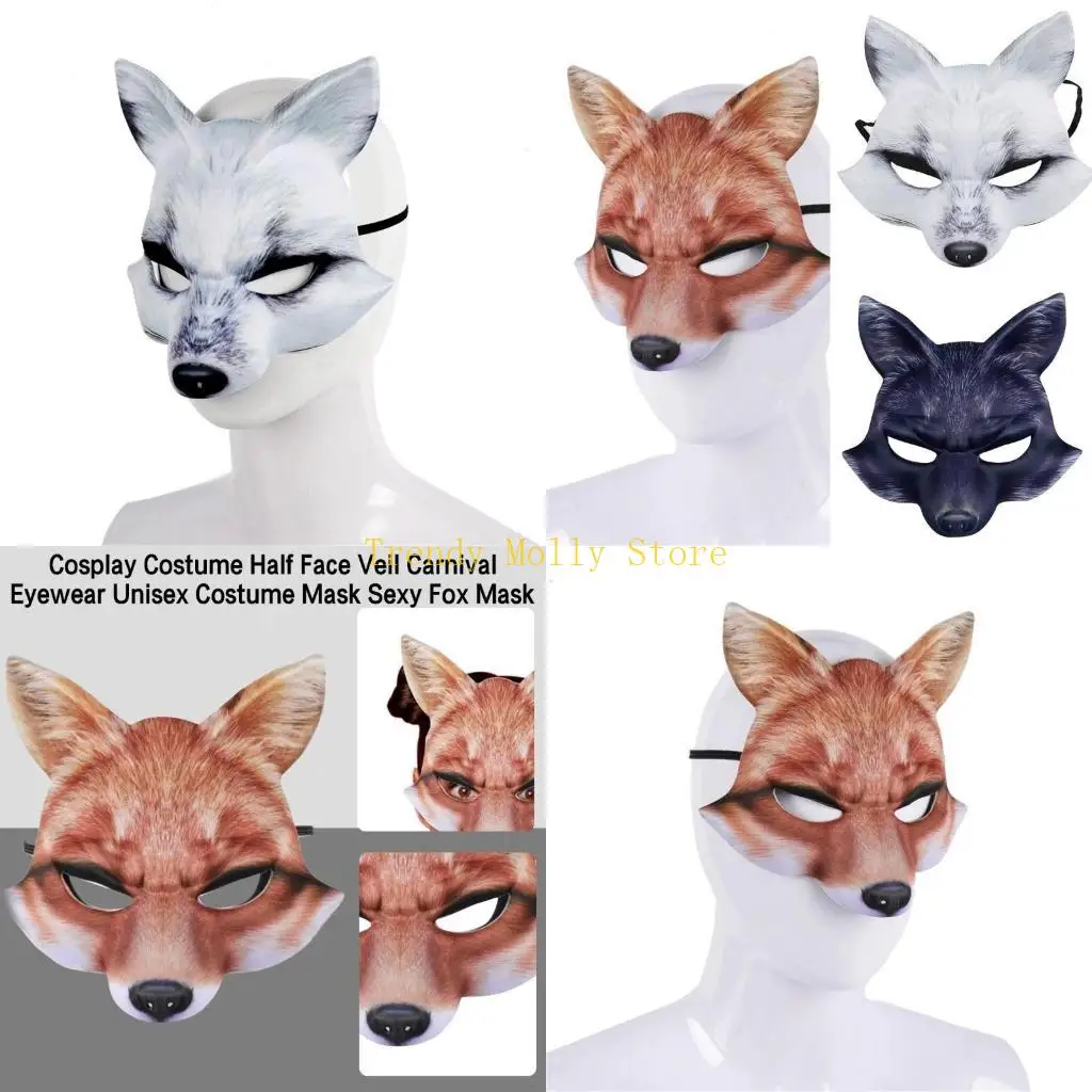 

N5KB маска для лица с лисами для женщин и мужчин, маскарадная вечеринка, маска для косплея с лисами