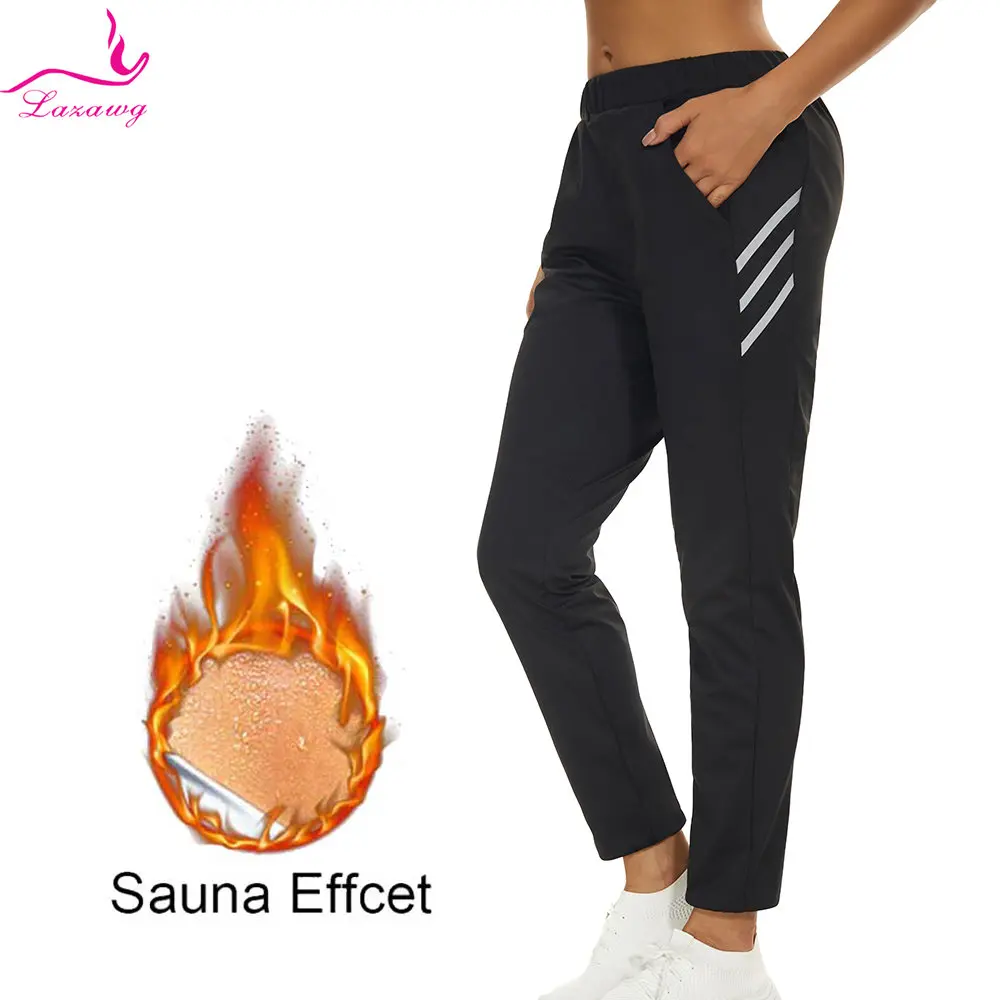 LAZAWG Woman Sweat Pants for Slimming Weight Loss Sauna Leggings Femme Trousers Workout Body Shaper Lightweight Fat Burner