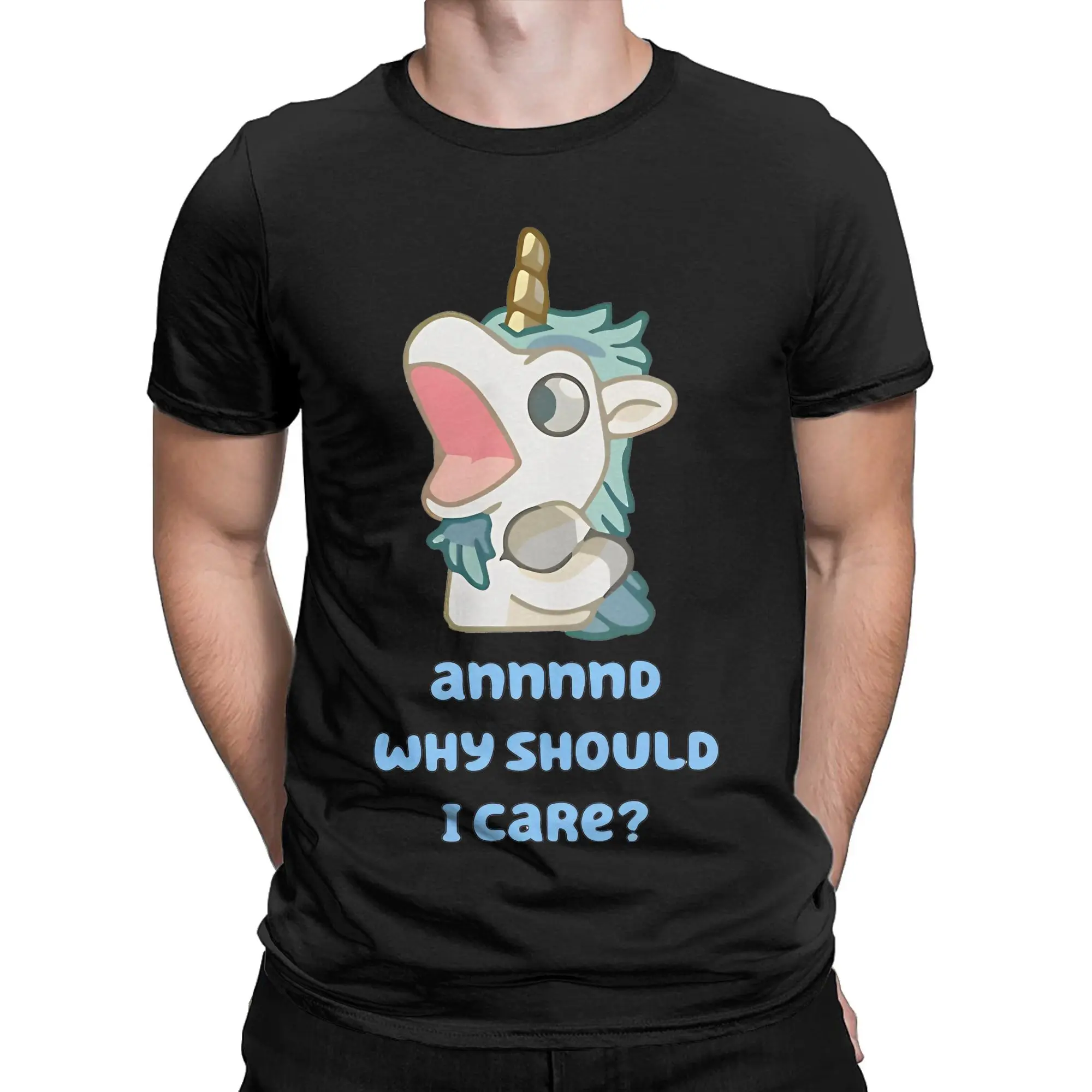 Annd Why Should I Care Unicorse Print T Shirt Men Women Cotton Tee Shirt Clothing #4