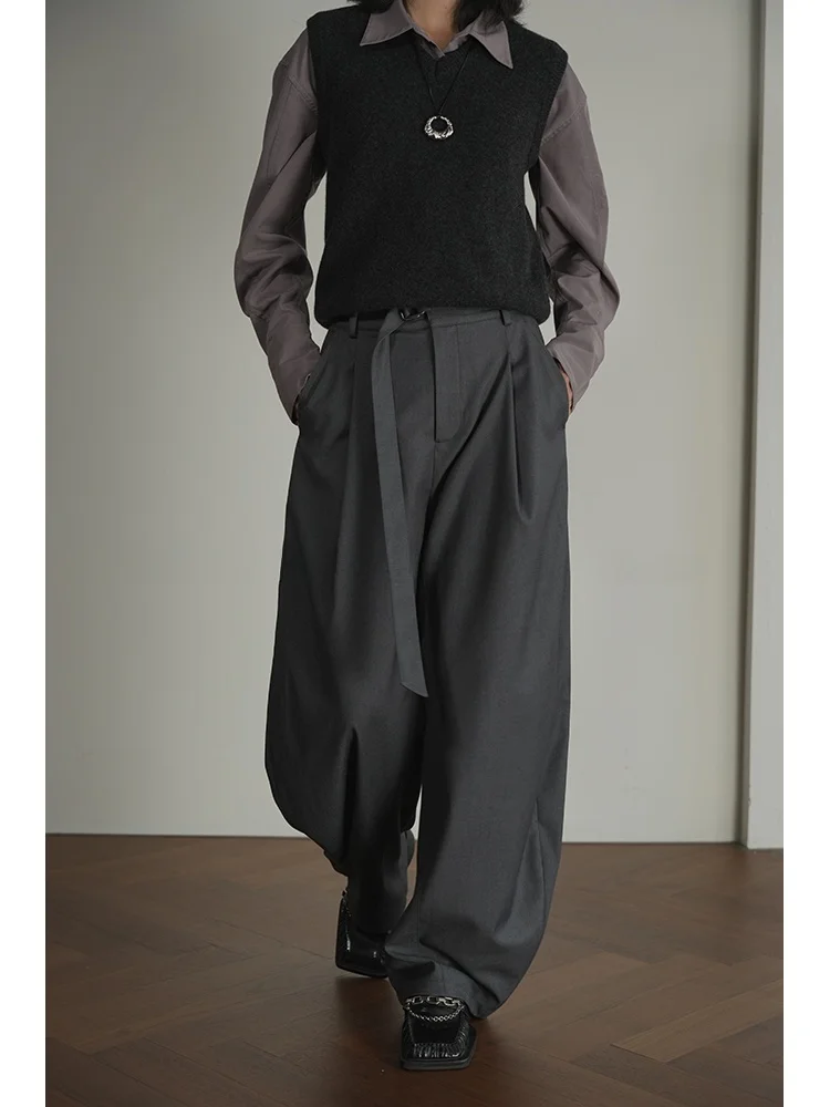 

Брюки-бананы с высокой талией и широкими штанинами, классические, элегантные, длинные, для офиса, модные женские брюки