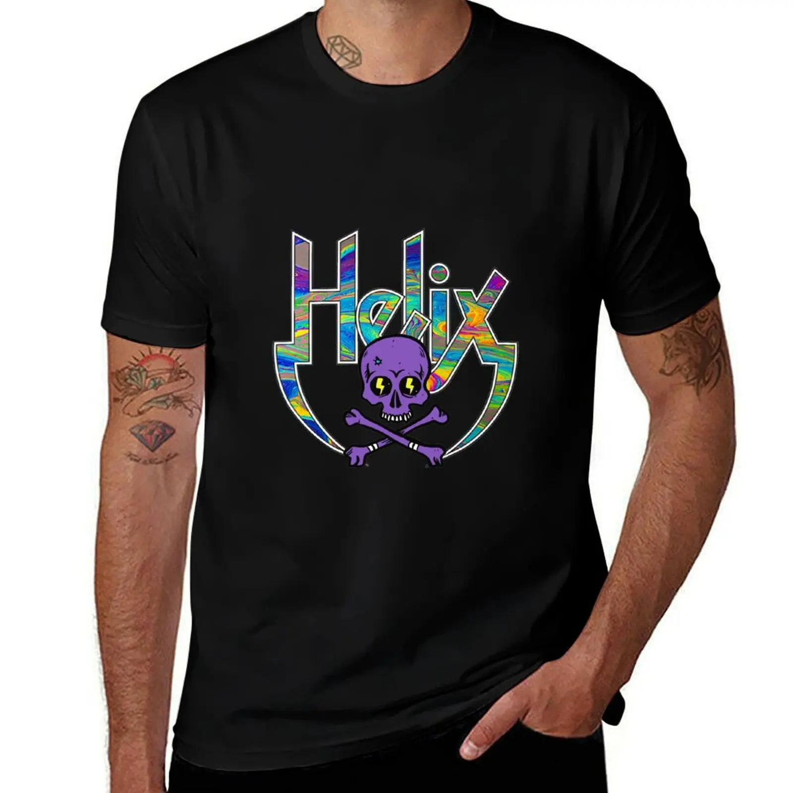 Helix Band Fan Artwork T-Shirt boys animal print animal prinfor boys cotton graphic tees black t-shirts for men