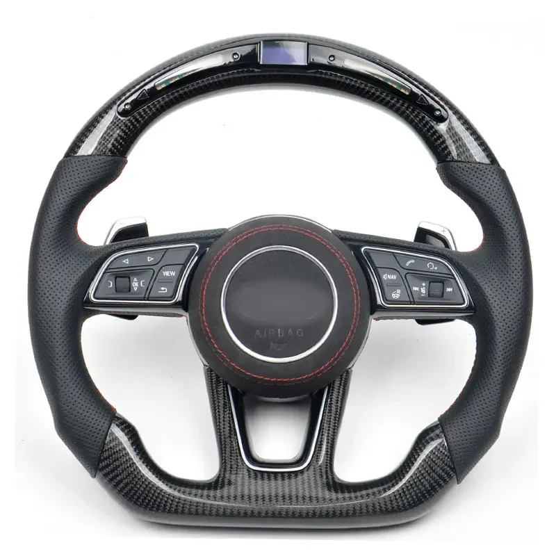 

car upgrade Hand sewn tanga carbon fiber steering wheel automobile steering gear for audis a7 r8 8v steering wheel