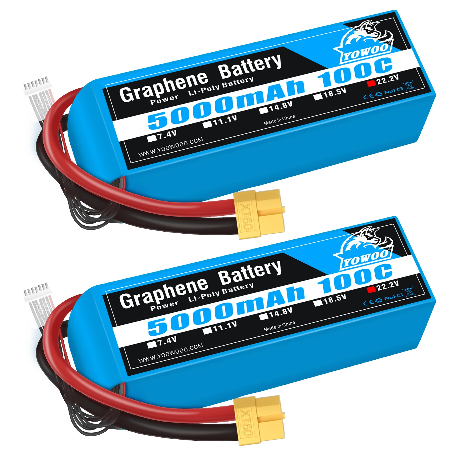 YOWOO 22.2V 6S 5000mAh 6000mAh Lipo Batterij Grafeen 100C XT60 EC5 XT90 Voor RC Quadcopter Helikopter boot Auto Vliegtuig