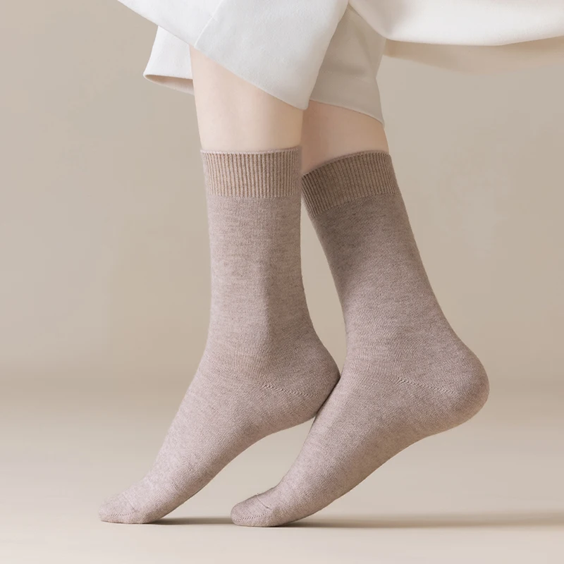 Women Socks High Quality Preppy Style New Solid Color Long Socks For Girls Breathable Soft Casual Daily Basic Plain Socks Warm