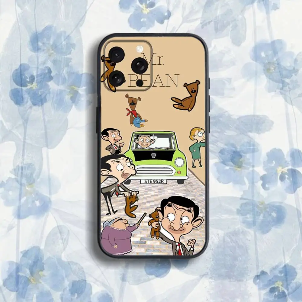 Classic M-Mr B-Bean Funny  Phone Case For iPhone 17,16,15,14,13,12,Pro,Max,Plus,E,SE4,Air,Mini Black Soft Box