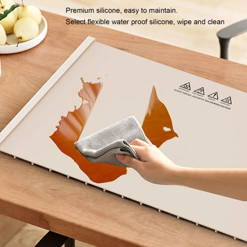 Electric Warming Tray Silicone 5 Temperature Settings Fast Heating Foldable Food Warming Mat With Digital Display 110V US Plug