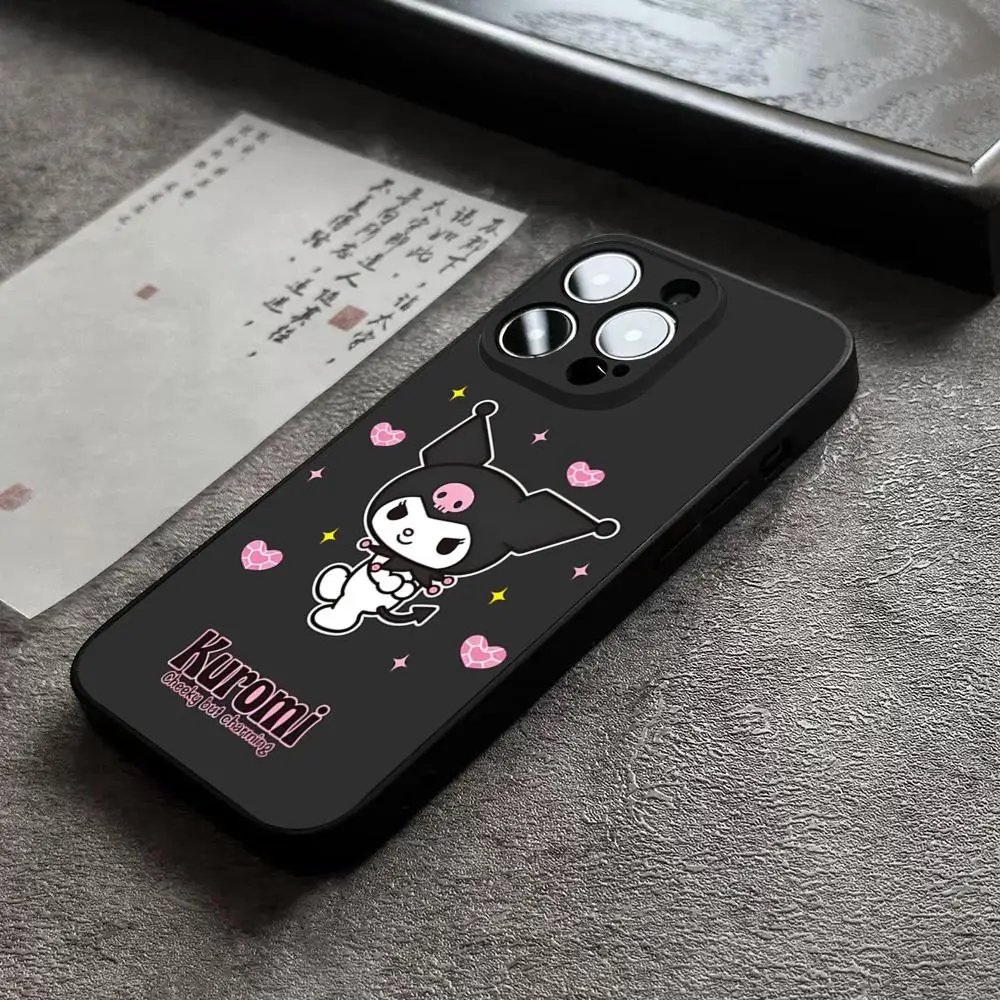 Cute cartoon Kuromi Phone Case for 15 Pro Max iphone 14 Pro Max 12 13 Mini 11 Xr X Xs 8 7 Plus Silicone Back Cover