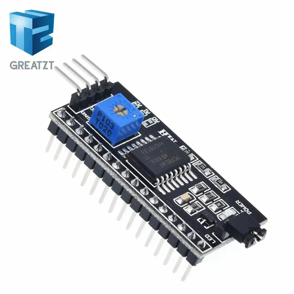 GREATZT  IIC I2C TWI SPI Serial Interface Board Port For Arduino 1602 2004 LCD LCD1602 Adapter Plate LCD Adapter Converter Modul