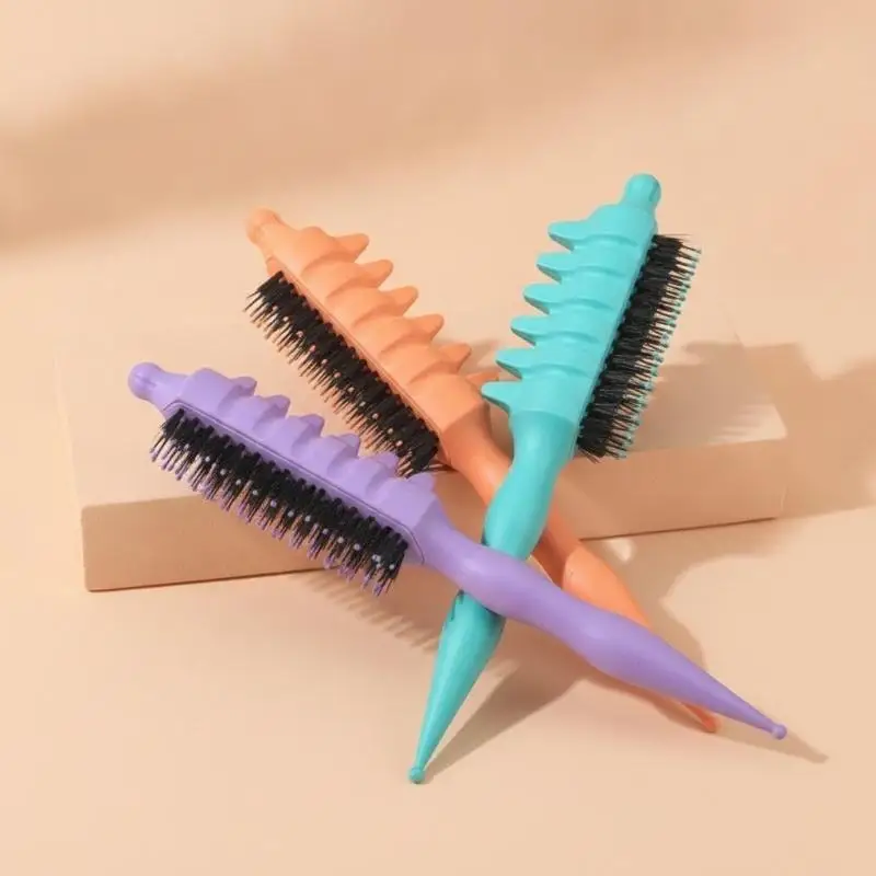 Hot Sale Comb Shape Curling Hair Brush 1Pc Salon Grade Styling Accessory Reduce Pulling For Curly Hair Hairdressing Work