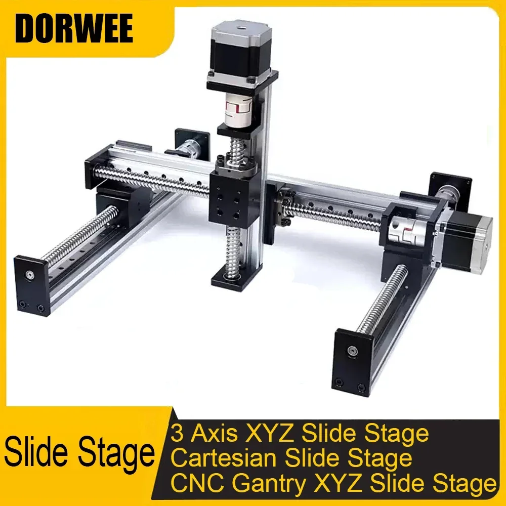 

Gantry Robot XYZ Stage CNC Router Motorized 3 Axis Linear Motion Ball Screw Guide Rail With Stepper Motor Cartesian Slide Stage