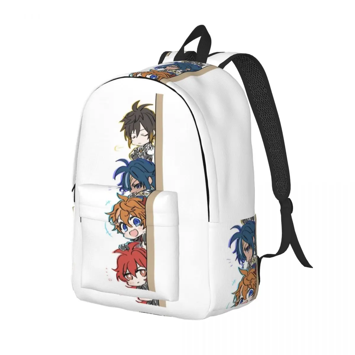 Genshin Impact Chibi Peeker Boy Band Backpack Daypack Large Capacity Children BookBag School Bag Shoulder Bags for Boys Girls