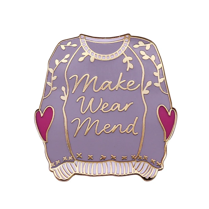 Make Wear Mend Knitting Lovers Enamel Pin Lapel Pin for Clothes Brooches on Backpack Briefcase Badge Jewelry Decoration Gifts