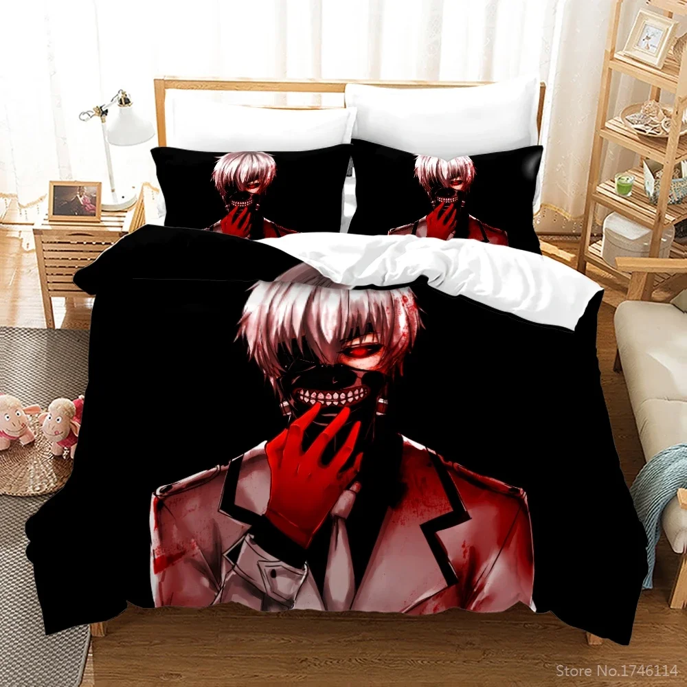 Scary Anime 3D Print Tokyo Ghoul Bedding Set Duvet Cover Set Comforter Cover & Pillowcase Home Textile Twin Full Queen King Size