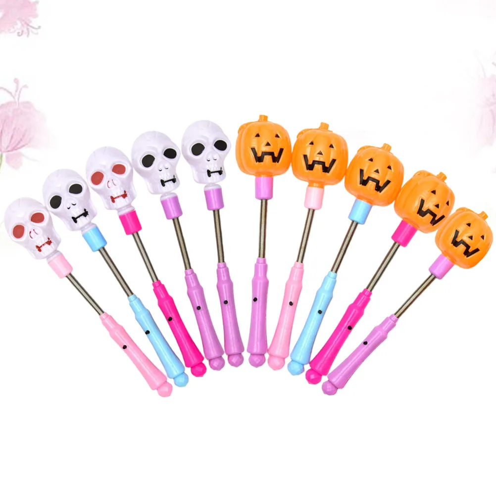 10 قطع من أعواد توهج اليقطين للهالوين قابلة لإعادة الاستخدام لتزيين الحفلات والمهرجانات والأطفال والكبار والمناسبات عصا إضاءة الهالوين