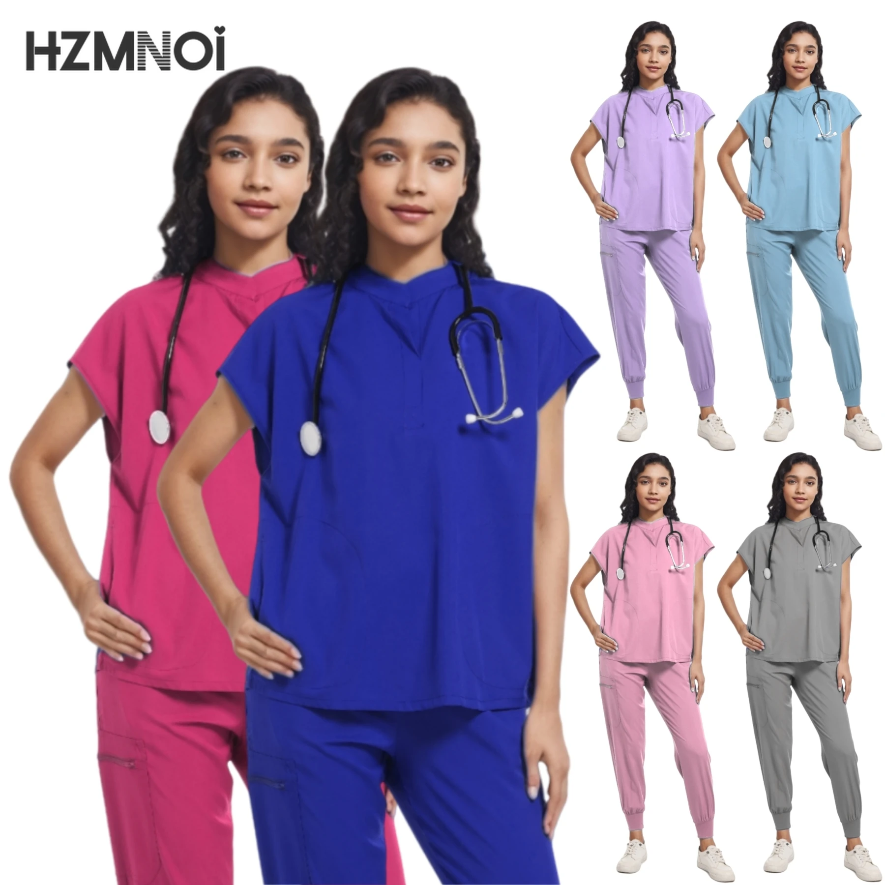 Unisex Medical Uniforms Men Women Nursing Clothes Beauty Costume Nurse Scrubs Sets Doctor Dentist Workwear Clinical Tops Pants