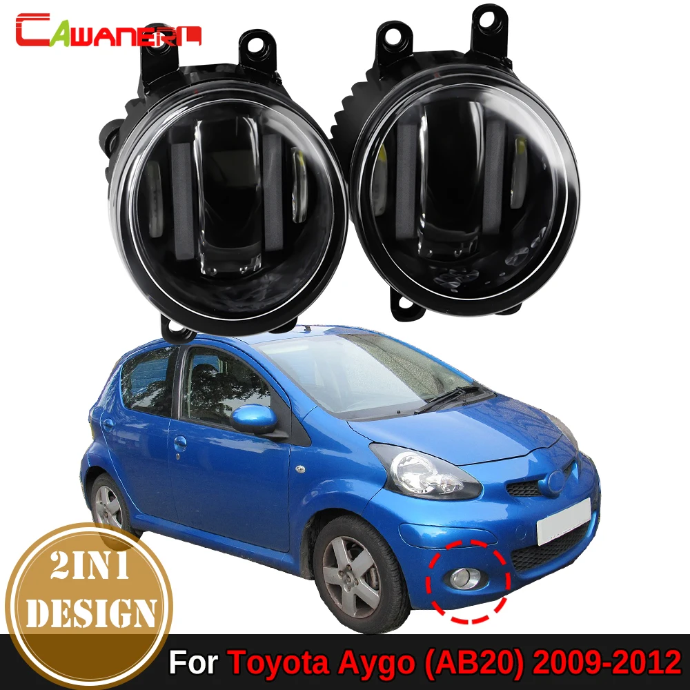 

2IN1 Design 36W Aluminum Car LED Fog Light + DRL Daytime Running Lamp Assessories For Toyota Aygo (AB20) 2009 2010 2011 2012