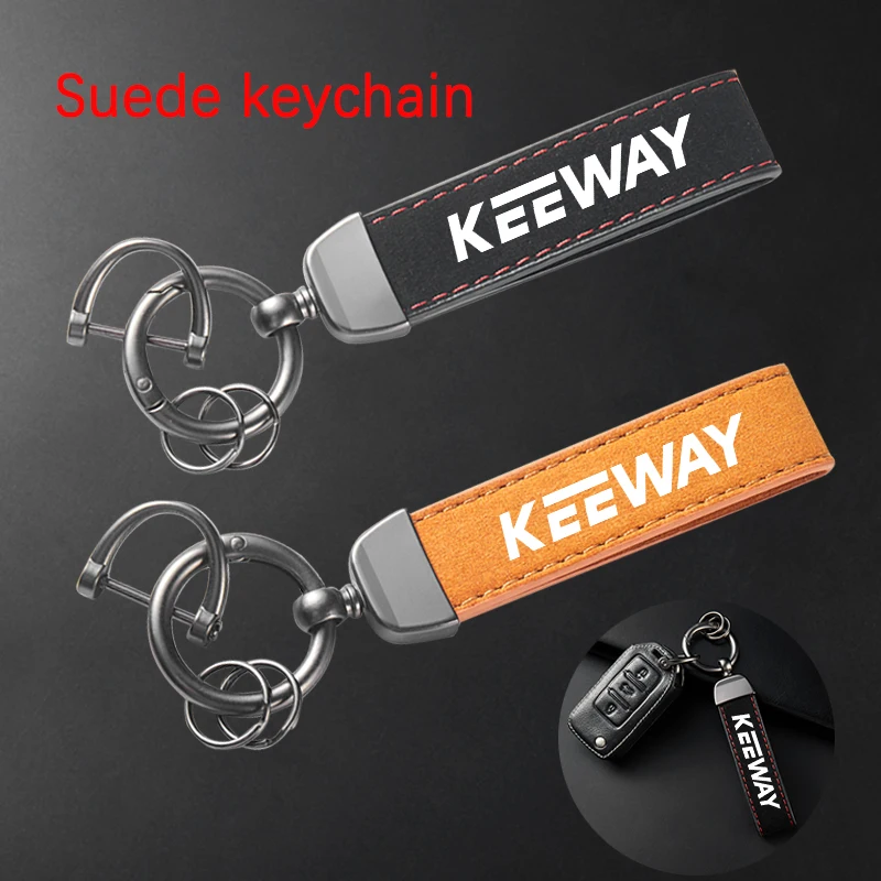 For Keeway Hurricane 50 Vieste 300 Zahara Cityblade K-Light Superlight RKR RKV RKF 125 RKS Leather Suede Motorcycle Keychain