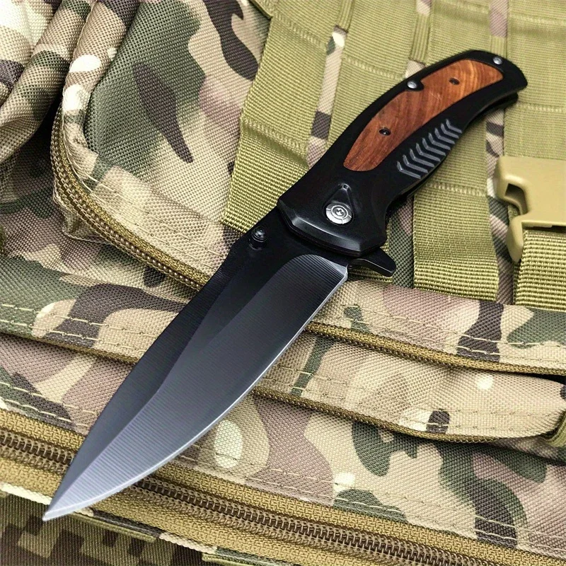 Folding Picket Knife 420 Steel Wood Handle High Quality Camping Outdoor Multi-tool Durable High Hardness Utility Knives Tools