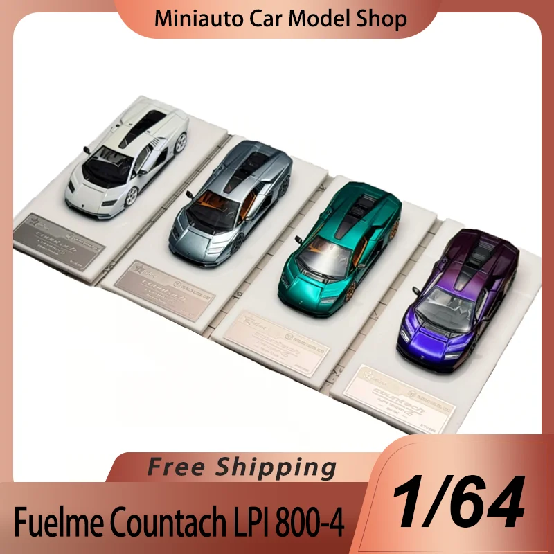 Nuevo en Stock Fuelme 1:64 Lamborghini Countach Lpi 800-4 miniatura de resina modelo fundido a presión Lamborghini modelo de coche deportivo juguetes chico regalo
