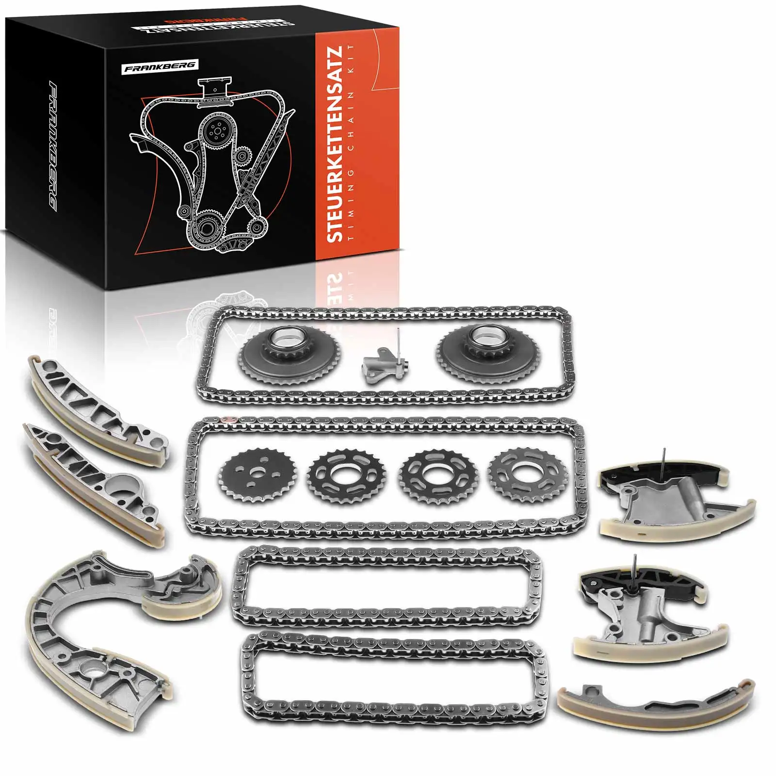 Frankberg 1x distributiekettingset distributieketting voor VW Phaeton Touareg Audi A4 A6 A8 Q7 2.7L 3.0L 79109229D 57109229G 059109229E