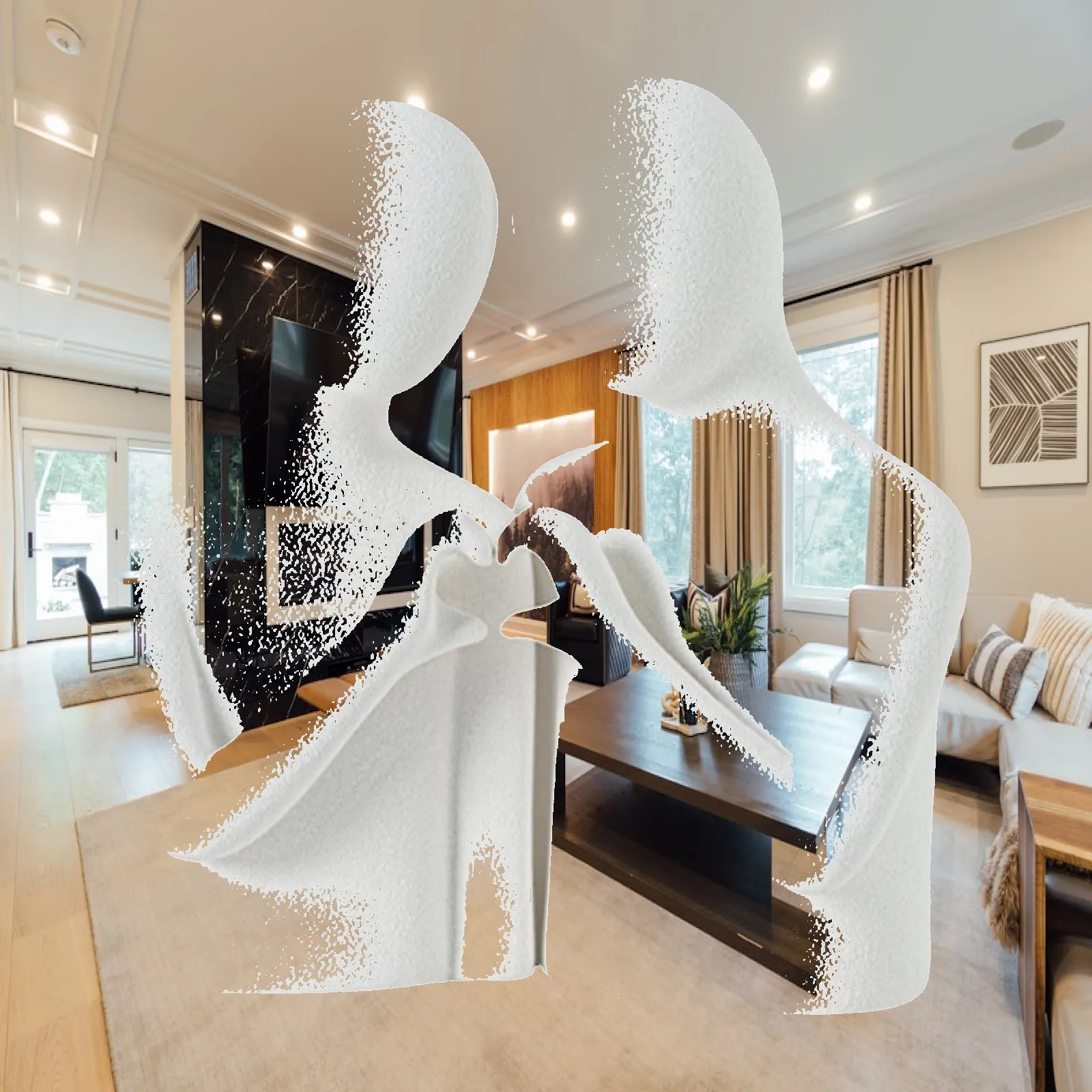 Statue de couple abstraite, sculpture d'amoureux, décoration d'art pour la maison, figurine gestuelle en forme de cœur, ornement pour chambre, appartement, chambre à coucher