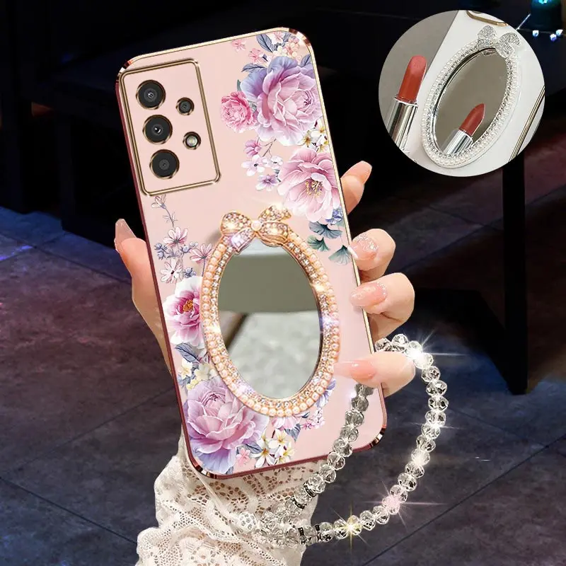 

A13 Magical flower Bracelet Plating Phone Case For Samsung A14 A16 A10S A05S A02 A05 A03 A06 A15 A04 A10 A02S A04E A03S Cover